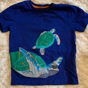 Mini Boden Navy T-Shirt with Turtle Design